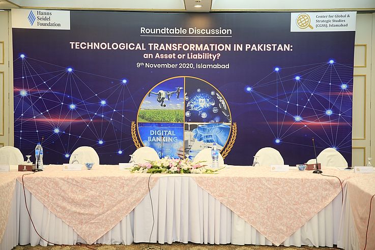 The Islamabad-based think-tank Center for Global & Strategic Studies (CGSS) and the Hanns Seidel Foundation (HSF) Pakistan jointly organized a roundtable expert discussion on “Technological Transformation in Pakistan: an Asset or Liability?” at Margala Hotel, Islamabad on 9 November 2020.